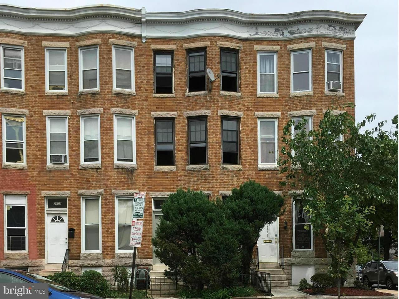 Maryland Ave rowhouse-style apartment building in Charles Village, Baltimore